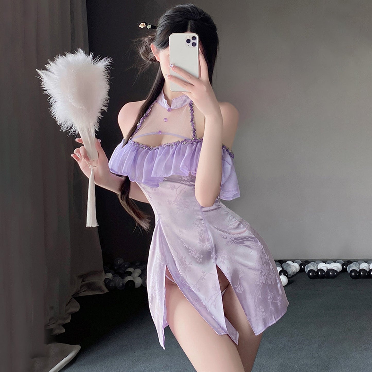 Irresistible Chinese Lace-Up Babydoll Lingerie