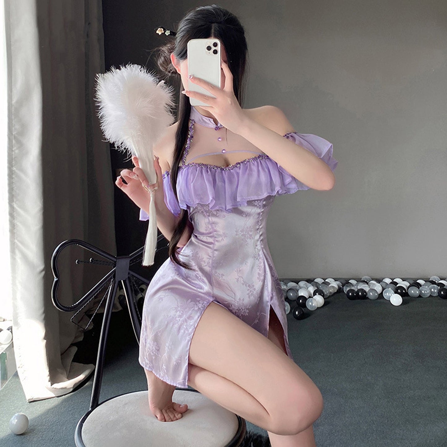 Irresistible Chinese Lace-Up Babydoll Lingerie