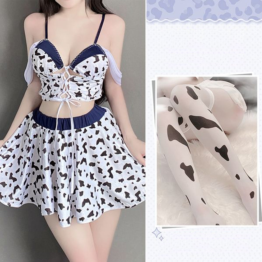Cow Print Erotic Cowgirl Lingerie