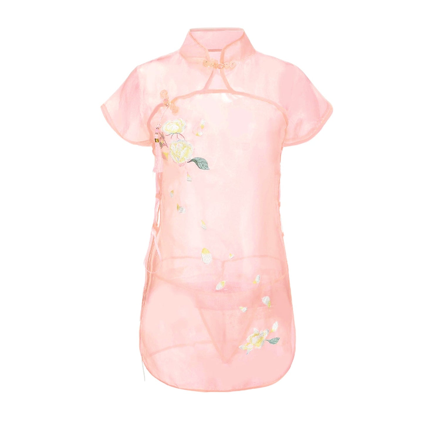 Irresistible Floral Embroidered Sheer Lingerie Dress