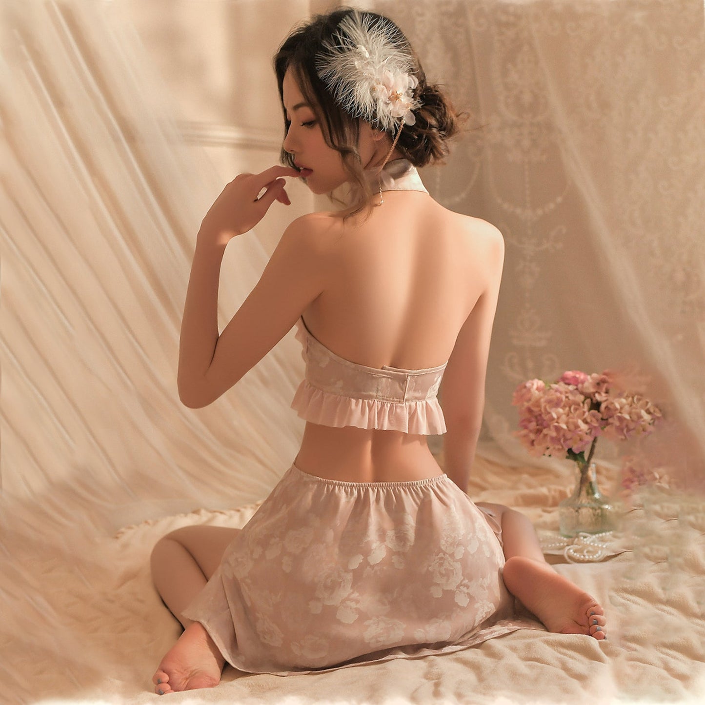 Amorino Slit Cheongsam Dress-Backless Lingerie