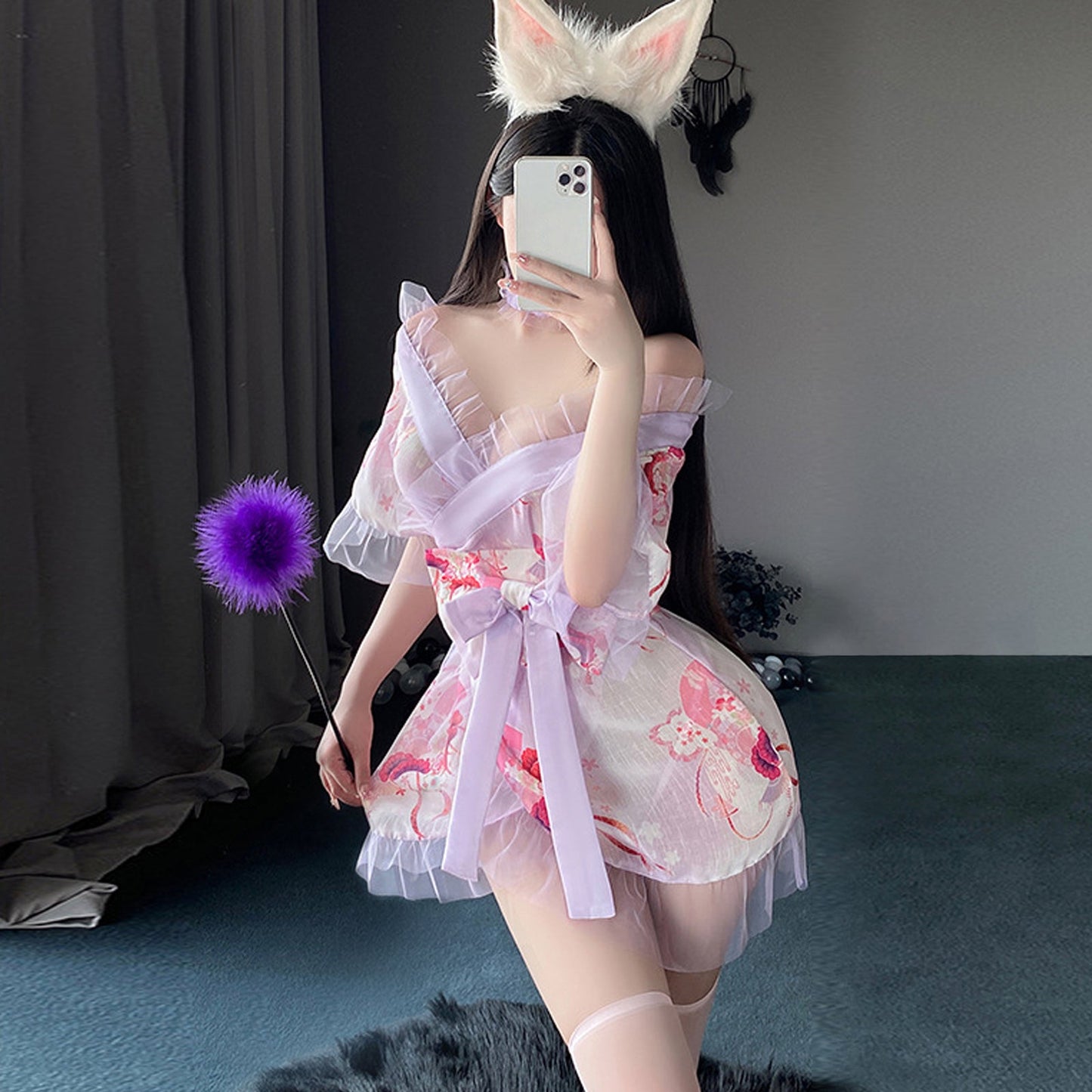 Amorino Floral Kimono Lingerie: Asian-inspired Nightwear