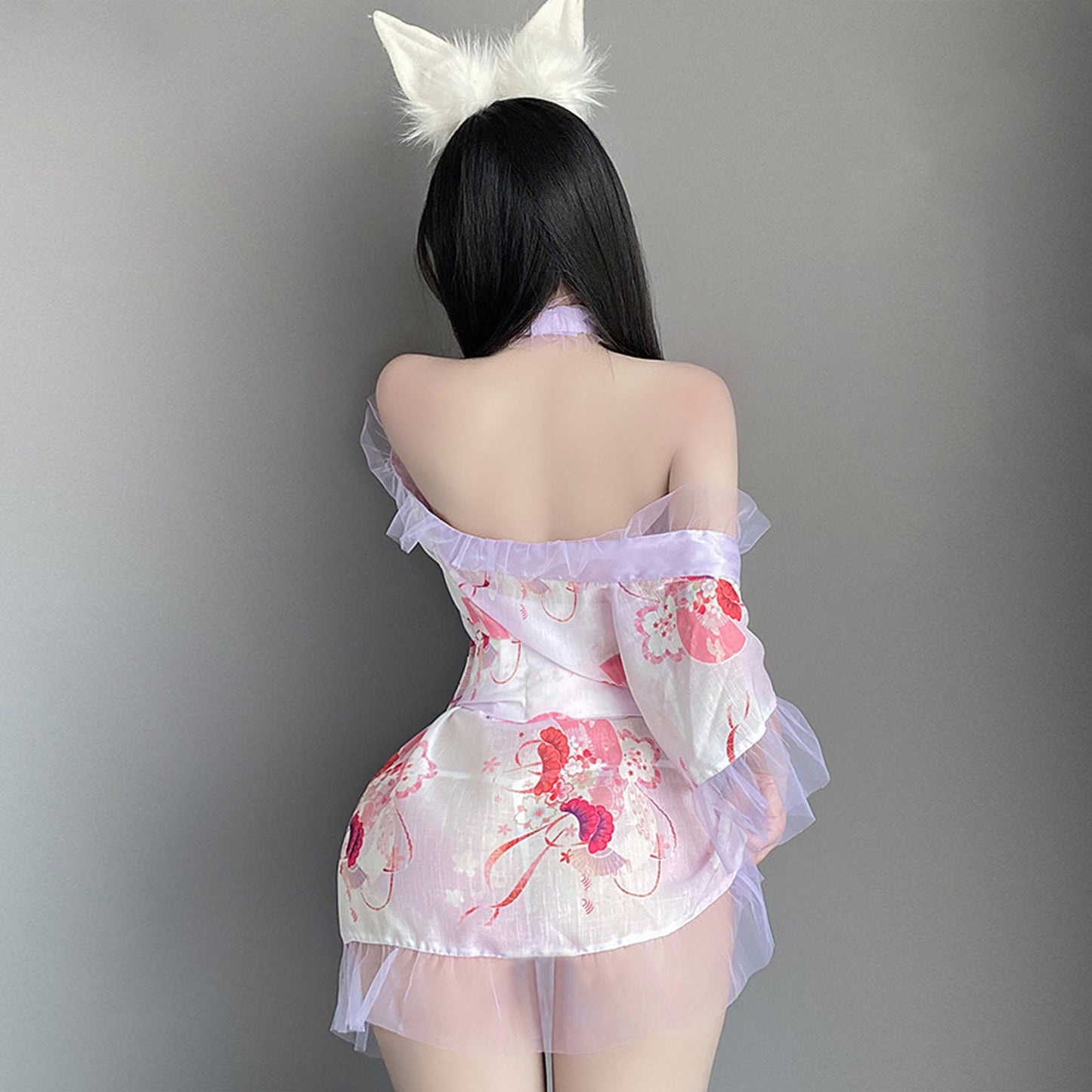 Amorino Floral Kimono Lingerie: Asian-inspired Nightwear