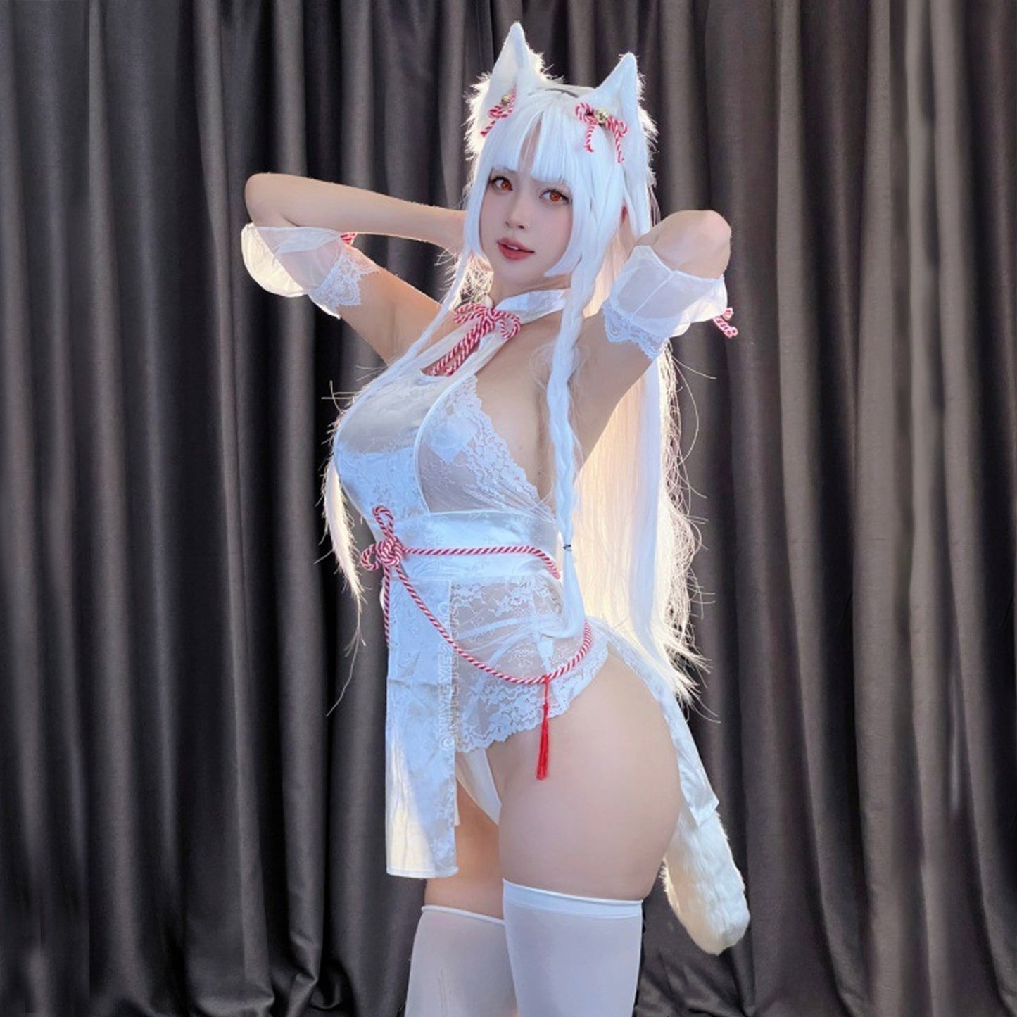 Chinese Style White Lace Cosplay