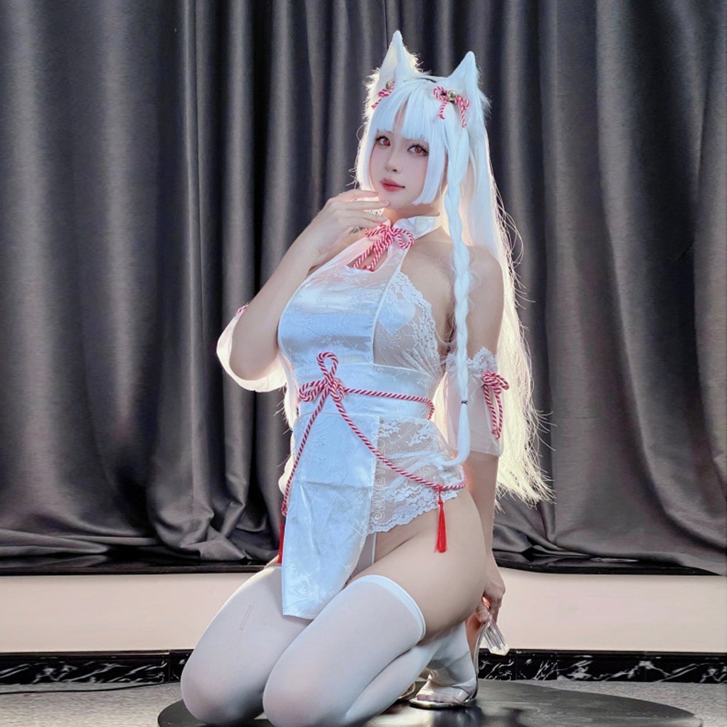 Chinese Style White Lace Cosplay