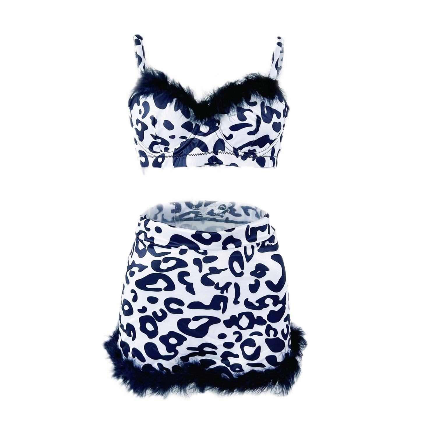 Irresistible Leopard Skirt Set - Exotic Club Outfit