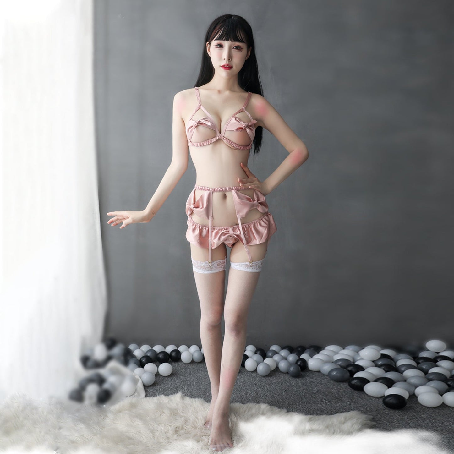 Irresistible Topless Garter Bra Set