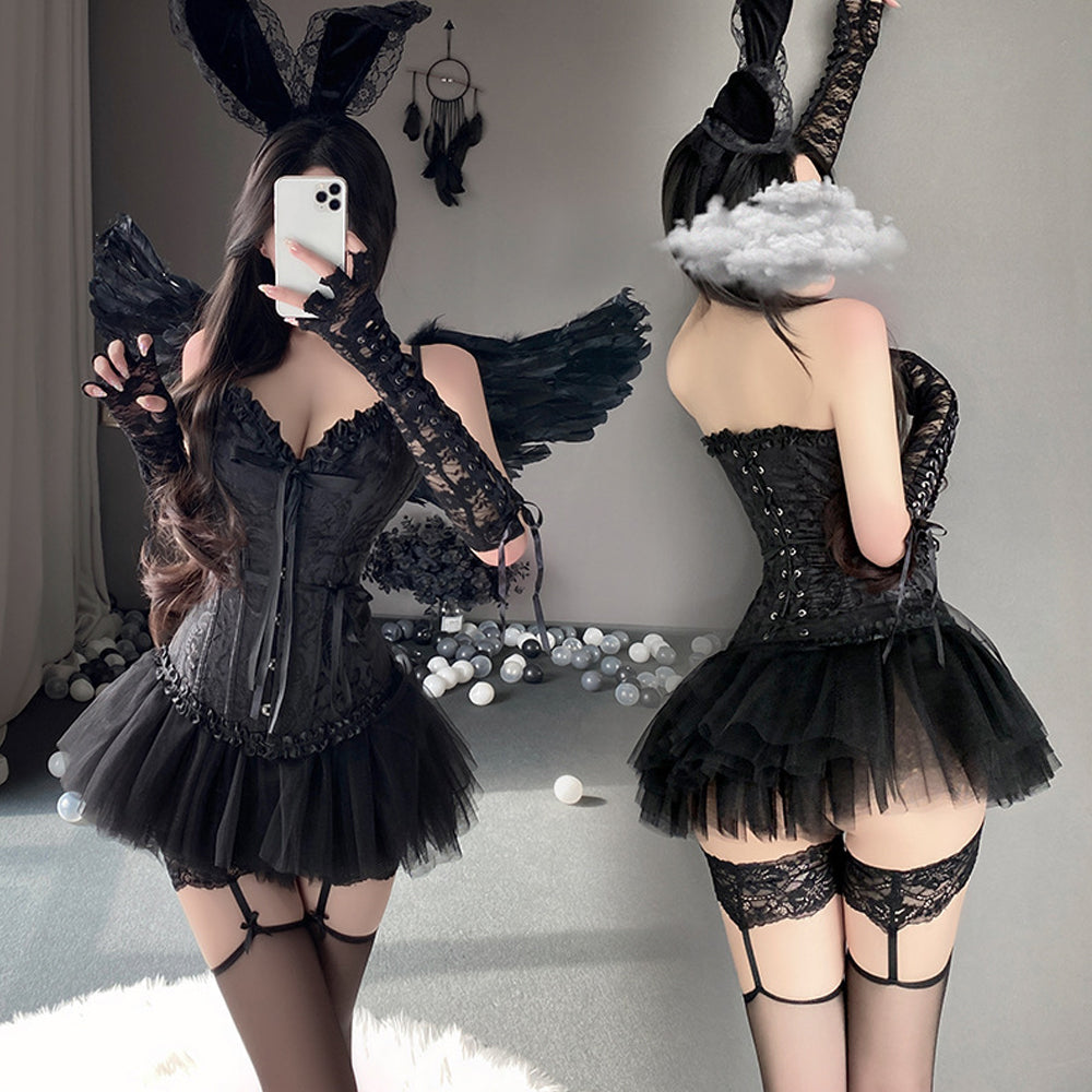 Mesh Skirt Gothic Corset Costume