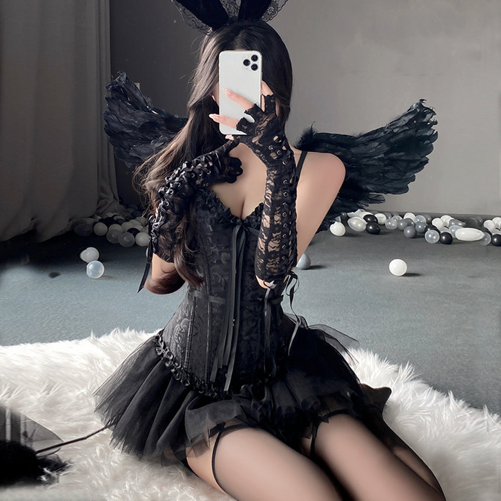 Mesh Skirt Gothic Corset Costume