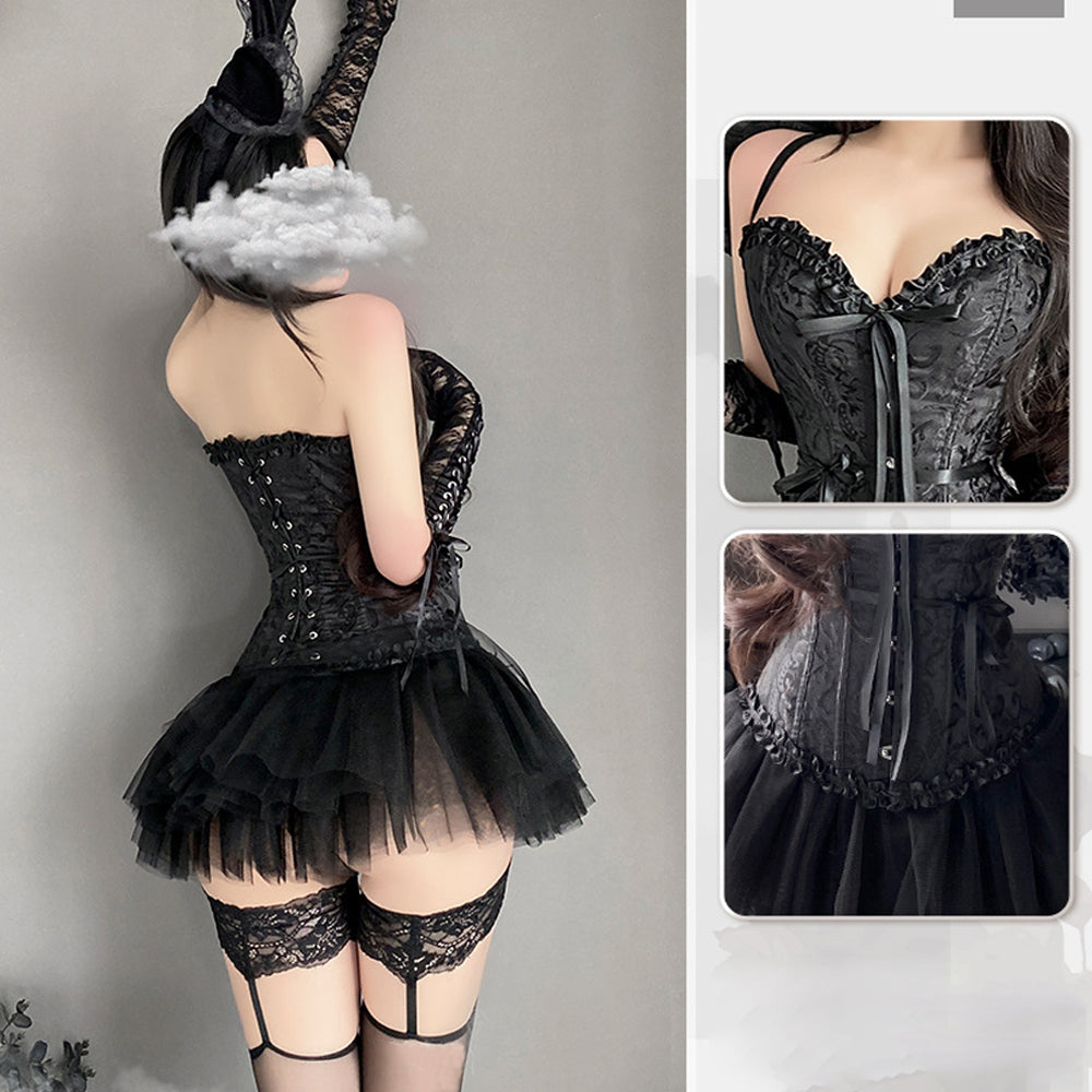 Mesh Skirt Gothic Corset Costume