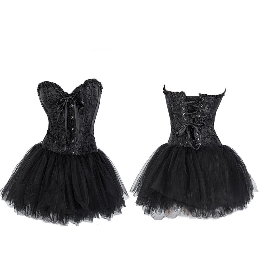 Mesh Skirt Gothic Corset Costume