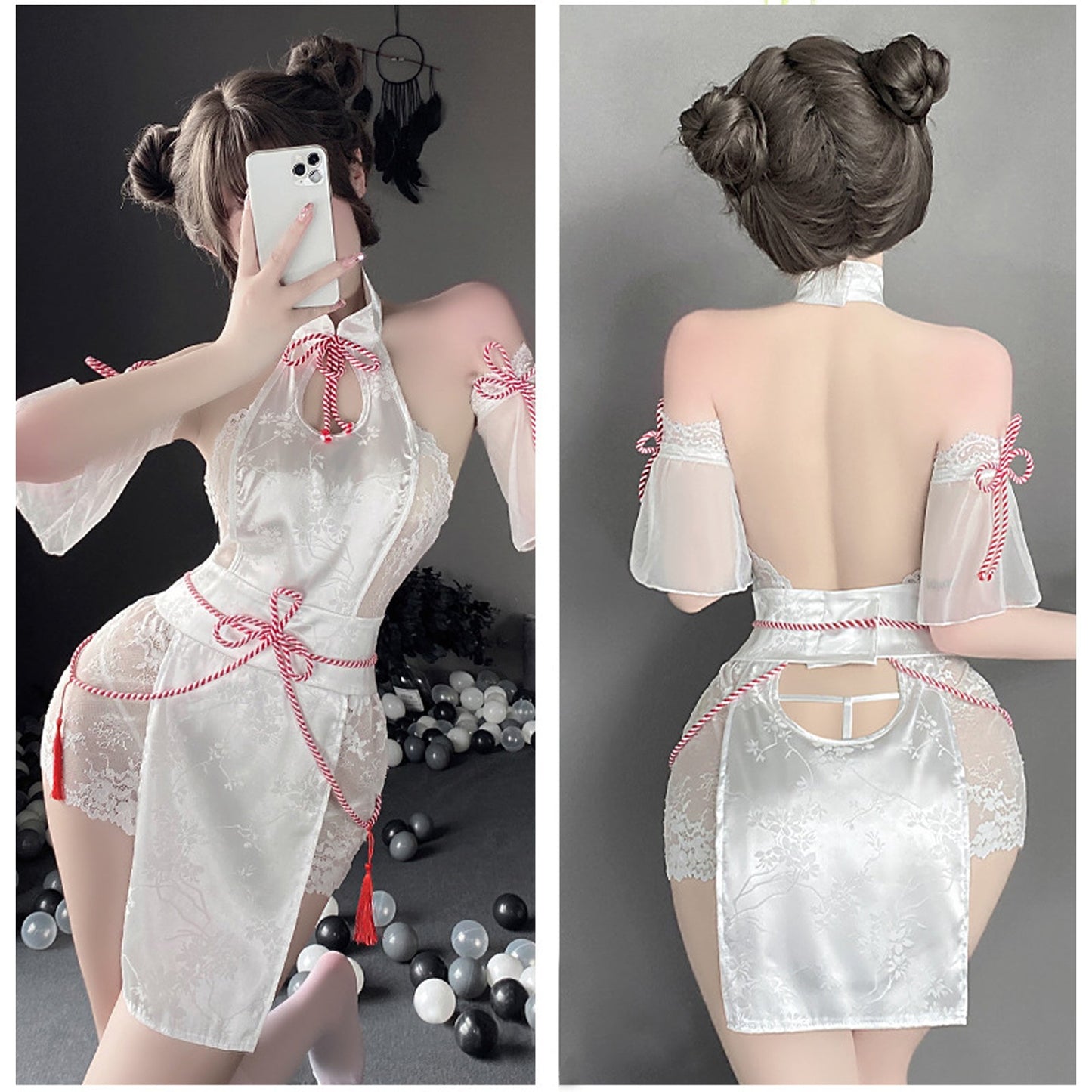 Chinese Style White Lace Cosplay