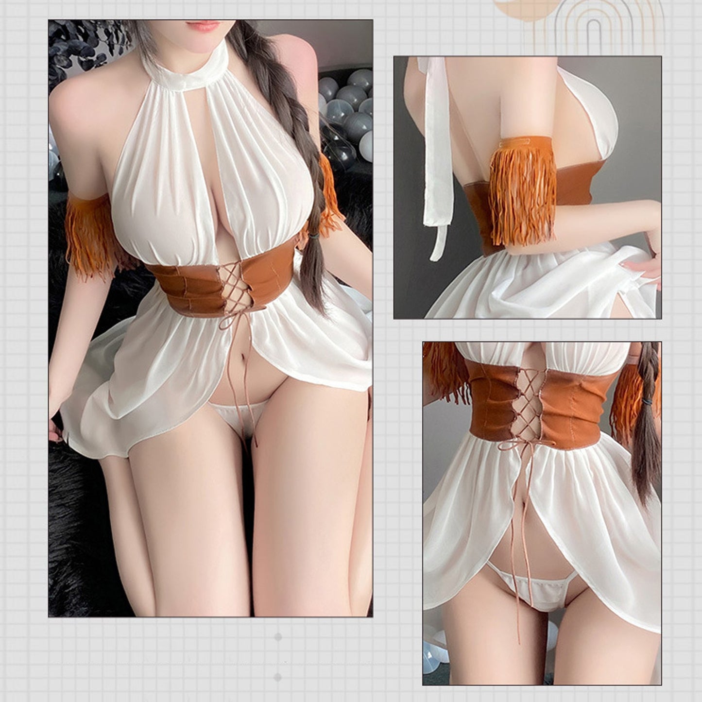 White Flyaway Babydoll Lingerie Set